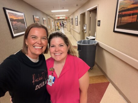 Tracy and CNM Tiffany after a birth together