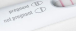 pregnancy test that shows two lines, positive result