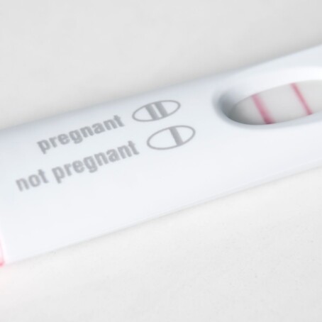 pregnancy test that shows two lines, positive result